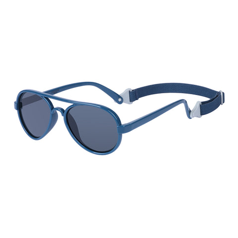 Aviator Toddler Age 2-6, Navy Blue with Grey Lens