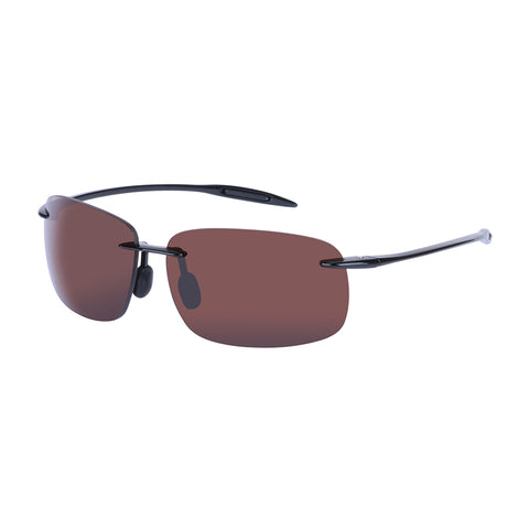 Rimless Youth Age 8-12, Black with Brown Lens