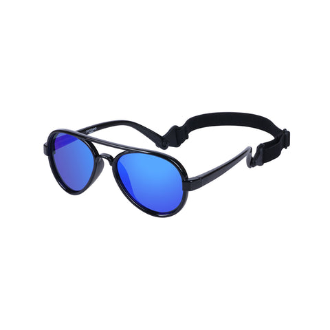 Aviator Baby Age 0-2 Bright Black with Blue Lens