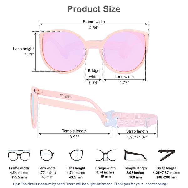 Cat Eye Soft Silicone Nose Pads Age 0-2, Pink with Rose Lens