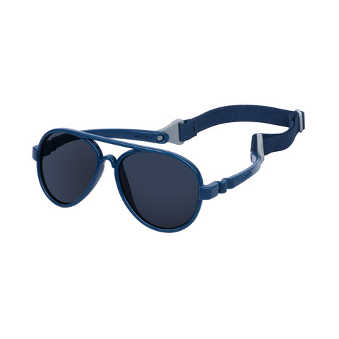 COCOSAND Onestyle Baby Sunglasses with Strap Aviator Frame UV 400 Protection, Ages 0-18 Months, Navy Blue