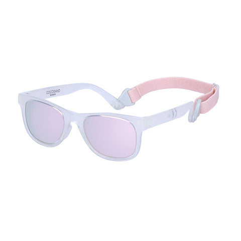 Classic Square Age 0-2, White Transparent with Pink Lens